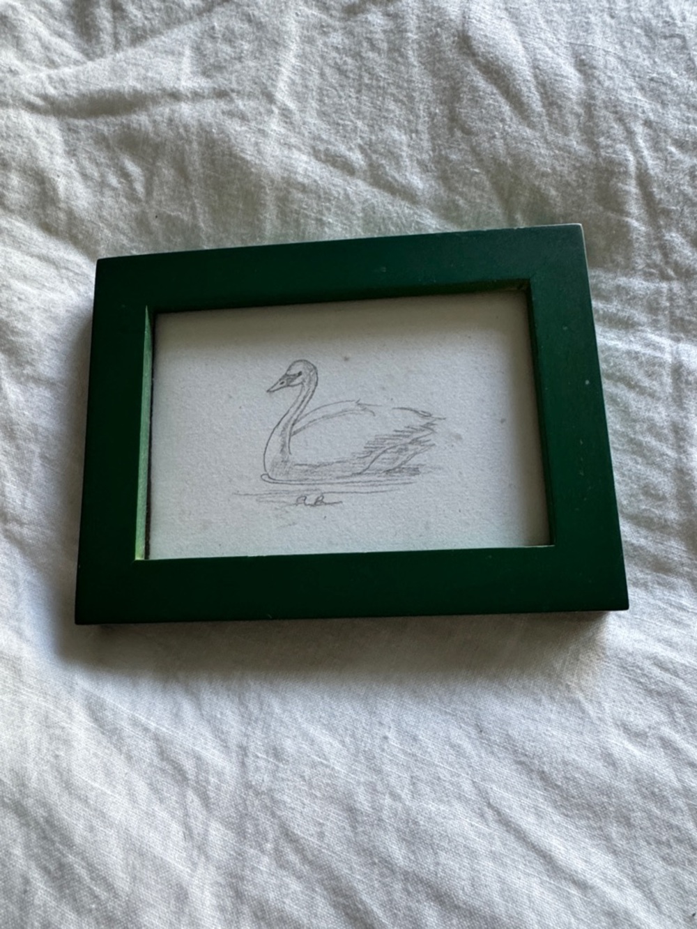 Hand-Drawn Swan Pencil Sketch on White Art Paper